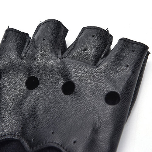 1 пара, женские модные перчатки из искусственной кожи, черные перчатки с полупальцами для фитнеса, Холодное сердце, полые перчатки без пальцев, перчатки для мальчиков