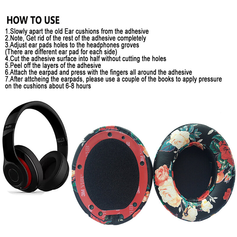 For Beats Studio Replacement Earpads Cushions Professional Customized Ear Pad Fits Studio 3 Wired/Wireless & Studio 2 Wireless
