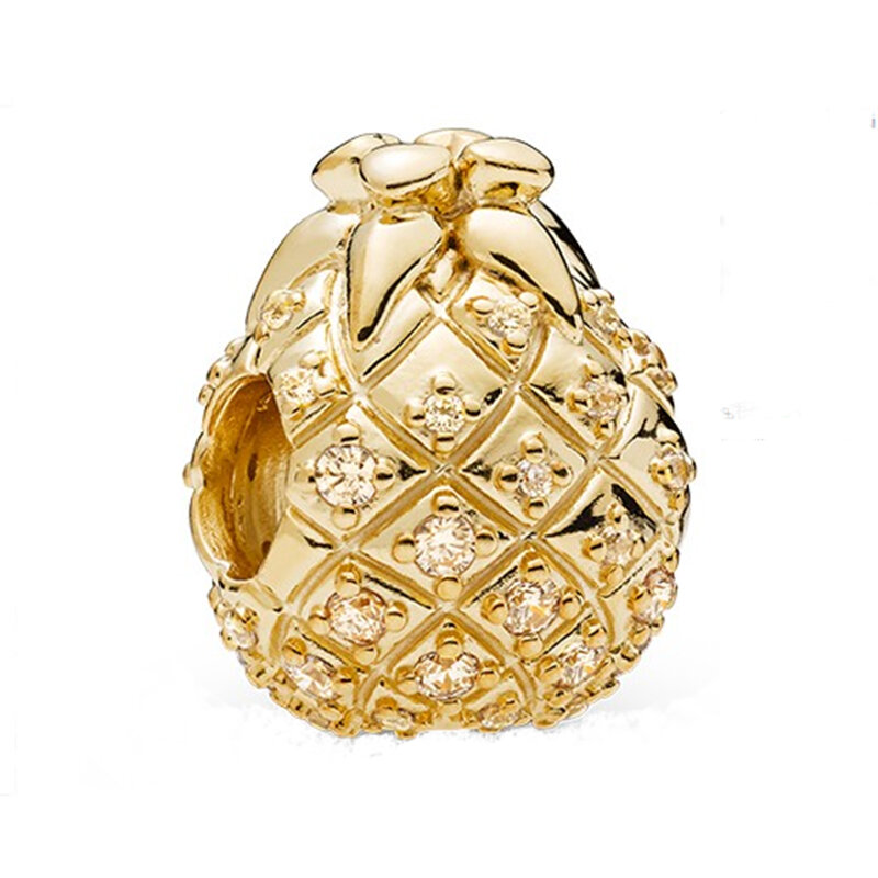 2024 New Gold Color Sun Pendant Lion Bee Family Tree zircone Sparkling Beads Fit Pandora Charms bracciale Color argento gioielli fai da te
