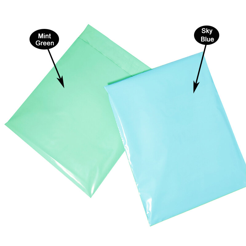 10 sztuk mięta zielona torebki wysyłkowe samoprzylepne Post Poly Mailer pakiet Mailer klej uszczelnienie torby pocztowe torby na prezenty torby kurierskie do przechowywania
