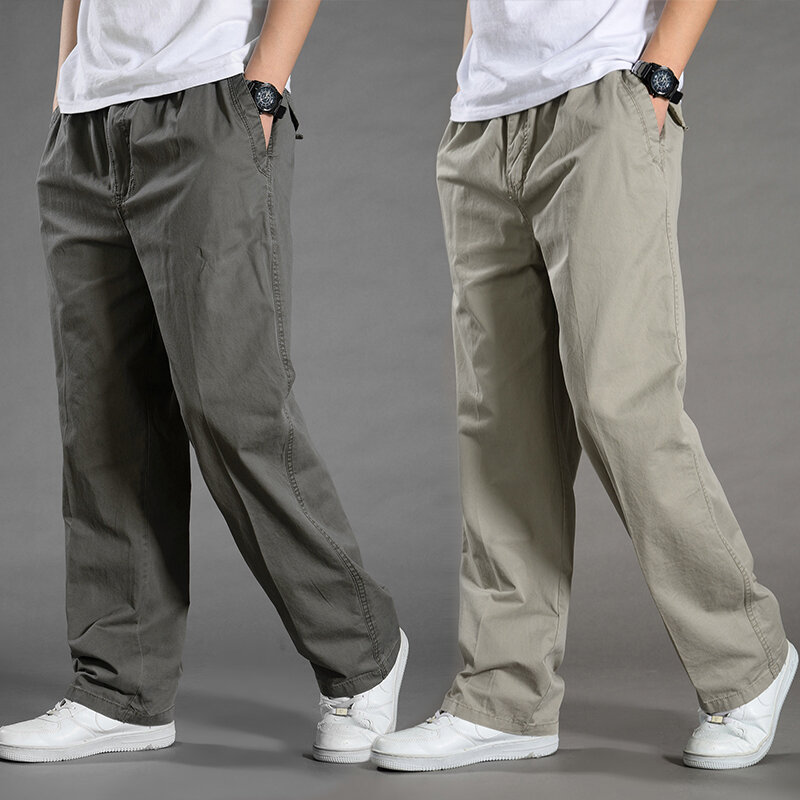 Men's Cargo Pants Summer Spring Cotton Work Wear New In Large Size 6XL Casual Climbing Joggers Sweatpants Hombre Autumn Trousers