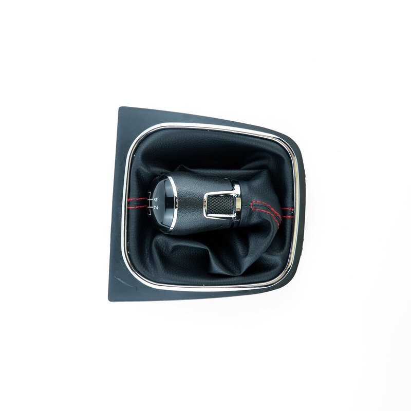 5 / 6 Speed Gear Shift Knob Lever & Boot Gaitor Set Kulit Hitam untuk VW Golf 5 6 Jetta V VI Scirocco