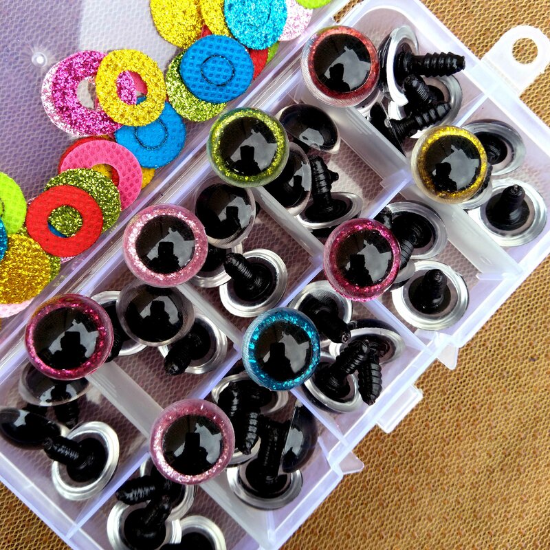16Mm Mata Boneka Berwarna-warni Plastik Pengaman untuk Mainan Boneka Hewan Isi Renda Mata Amigurumi Licik untuk Aksesori Mainan Mewah