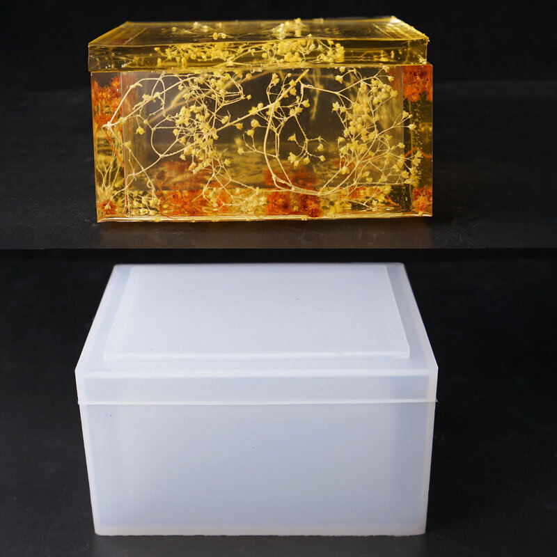 Criativo DIY Tissue Box Silicone Mold, DIY Craft, Home Handmade Storage Box, resina epóxi Moldes