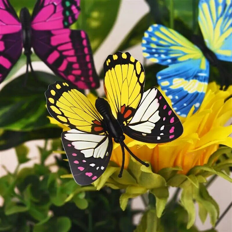 Bunch Of Butterflies Garden Yard Planter ที่มีสีสันแปลกๆ Butterfly Stakes Decoracion กลางแจ้ง Decor ตกแต่งสวน