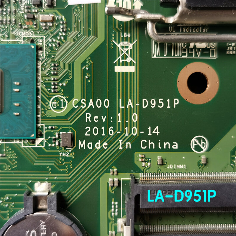 เหมาะสำหรับ Lenovo 510-23ISH เมนบอร์ด CSA00 LA-D951P Mainboard 100% ทดสอบทำงานอย่างเต็มที่