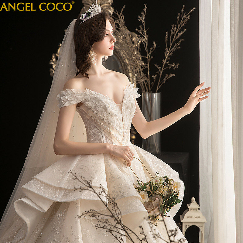 Robe De mariée princesse, tenue De maternité élégante, avec des Appliques, à la mode