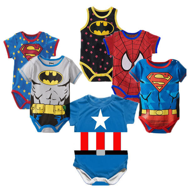 Superman Sommer Baby Neugeborene Baby Junge Mädchen Strampler kurzarm Overall Kleidung Baby Kleidung Baumwolle Outfits 0-18M