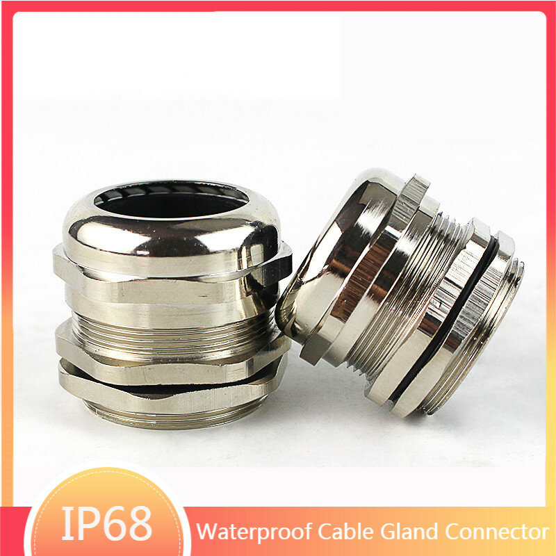 Conector de glándula de Cable impermeable IP68, Cable métrico de latón niquelado, estructura dividida M10, M12, M18, M20, M25, M30, M32