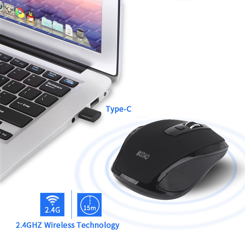 Typ C Drahtlose Maus, 2,4 GHZ USB C Drahtlose Maus für Macbook 12 ", macbook Pro 2016/2017, Chromebook und Mehr USB C Geräte