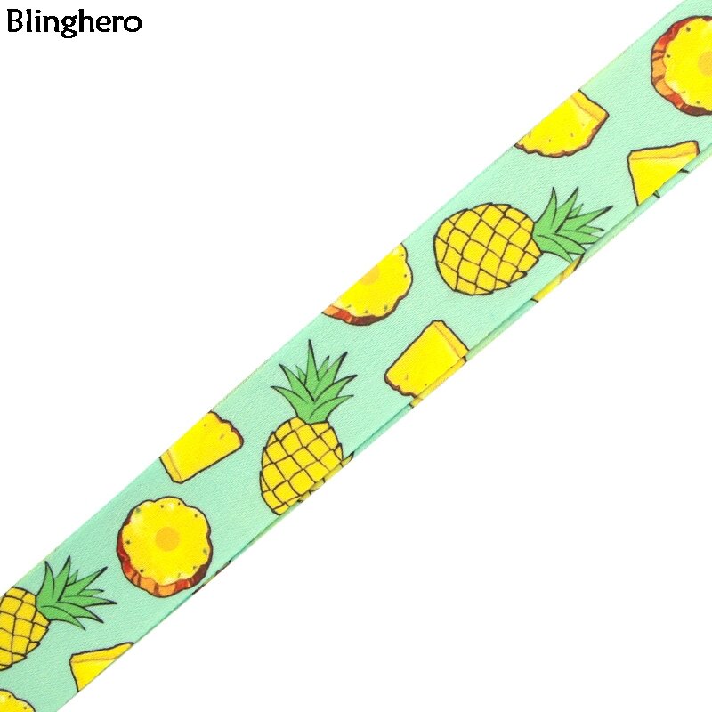 Blinghero-حزام عنق بطبعة الأناناس للمفاتيح ، للهاتف ، لطيف ، حامل شارة الهوية ، طباعة الفاكهة ، إكسسوارات الموضة ، BH0337