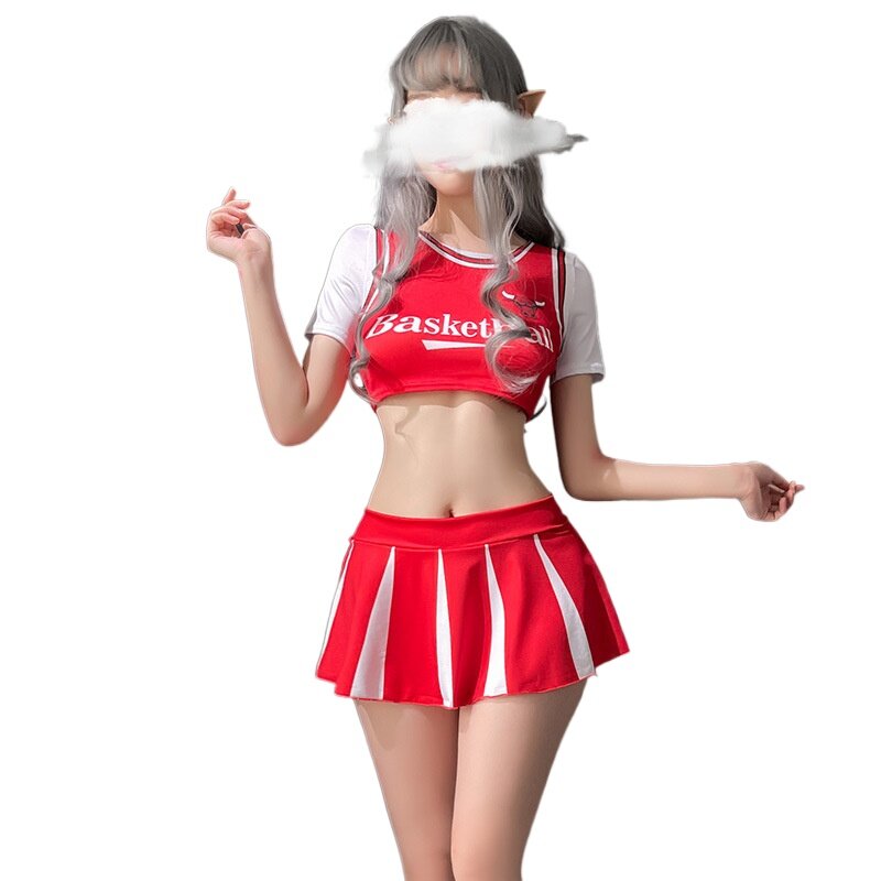 Giacca Top camicetta Set di Lingerie Sexy Sexi gonna corta da donna perizoma intimo erotico mutandine da donna Cheerleading Team Uniform Dress