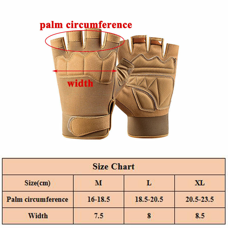 Military Army Shooting Fingerless Gloves Half Finger Men Tactical Gloves Anti-Slip Outdoor Sports Bicycle Gloves Riding Gloves