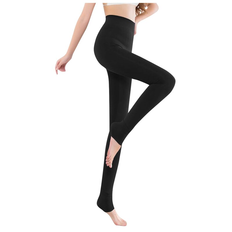 Legging Kaki Menginjak-injak Wanita Mode 2021 Celana Musim Dingin Hangat Ketat Tebal Berlapis Bulu Domba Ketat Celana Langkah Legging Hangat