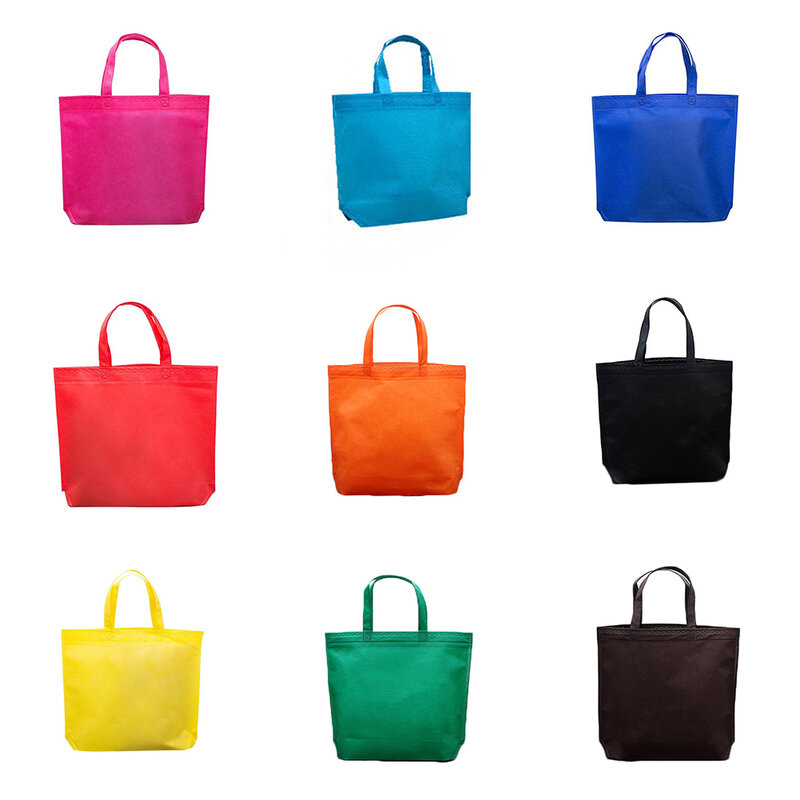 Saco de compras dobrável sólido reutilizável sacos de compras não tecidos reciclar bolsas de armazenamento de tamanho grande tote bolsa portátil dobrável