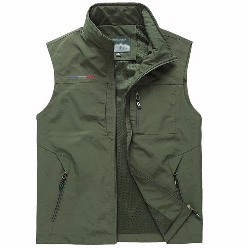 Men Outdoor Casual Fishing Apparel Quick Dry Clothes Breathable T Shirt Vest Jacket Photography Clothing 5XL 6XL Large Size Vest