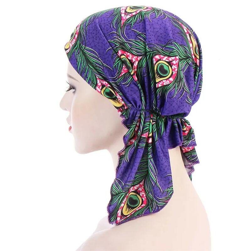 In Hình Băng Đô Cài Tóc Turban Gọng Mũ Cotton Bao Đầu Nắp Hồi Giáo Kéo Dài Đầu Khăn Turban Nắp Kiềng Nữ Bên Trong Hijabs Hóa Trị Underscarf