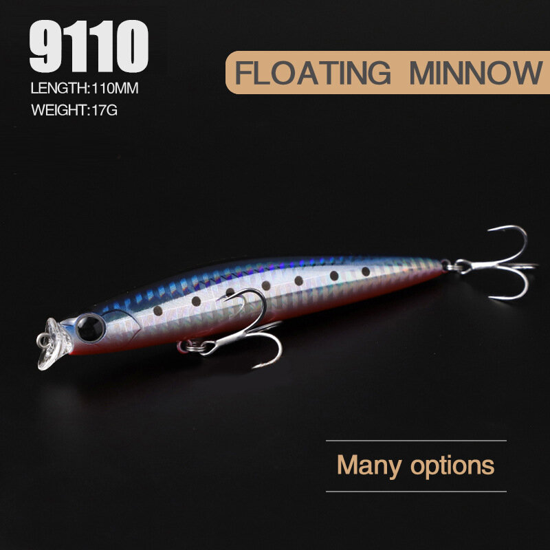 1 pçs 110mm/17g flutuante minnow pesca isca wobblers artificial duro iscas de pesca 3d olhos iscas bighead carpa equipamento de pesca