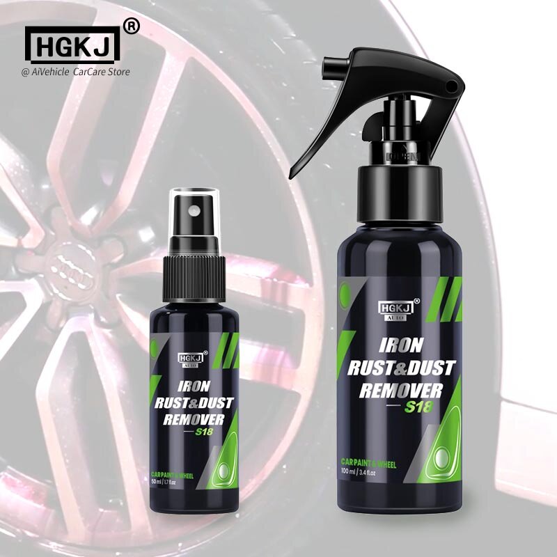 Rimozione del ferro HGKJ S18 50/100ML proteggi ruote e dischi dei freni da Iron Dust Rim Rust Cleaner Auto Detail Chemical Car Care