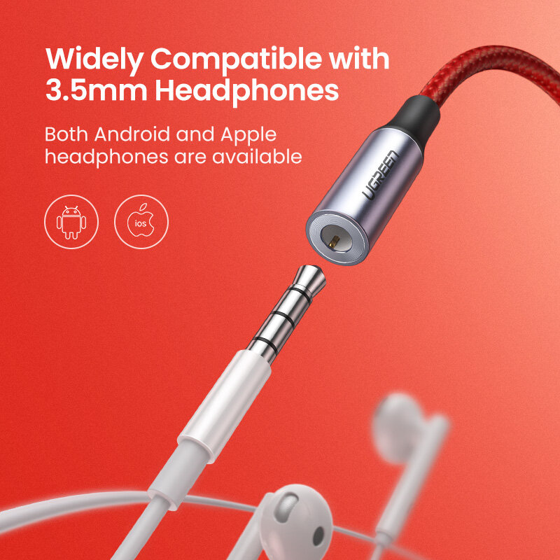 UGREEN-Adaptador USB C a conector de auriculares de 3,5mm, adaptador de Audio tipo C a Aux hembra, Cable Dongle para Huawei Mate 30 Pro, P30, OnePlus