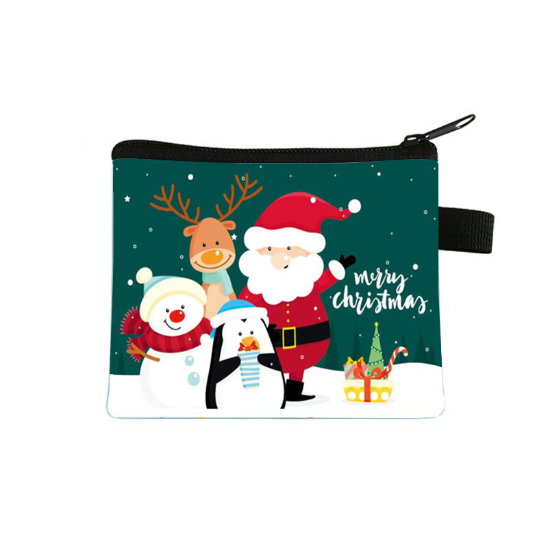 Feliz natal carteira estudantes meninos e meninas curto carteira bolsa de cartão bolso mudança bolsa bonito moeda pequena bolsa moeda bolsa