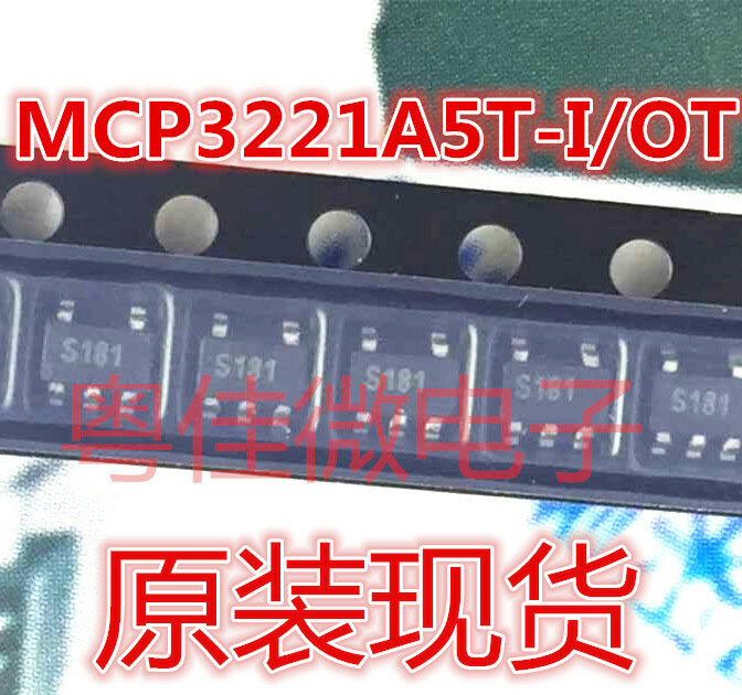 Original MCP3221A5T-I/OT, SOT23-5, Novo, 2-50pcs por lote