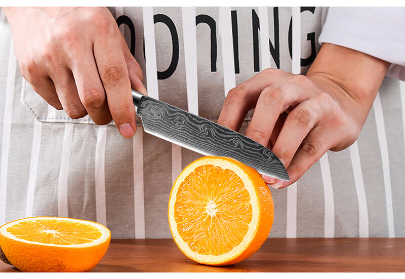 XITUO 2-5 sztuk zestaw nóż kuchenny damaszek laserowe ostrza ze stali nierdzewnej nóż szefa kuchni nóż Santoku Utility noże do parowania narzędzia