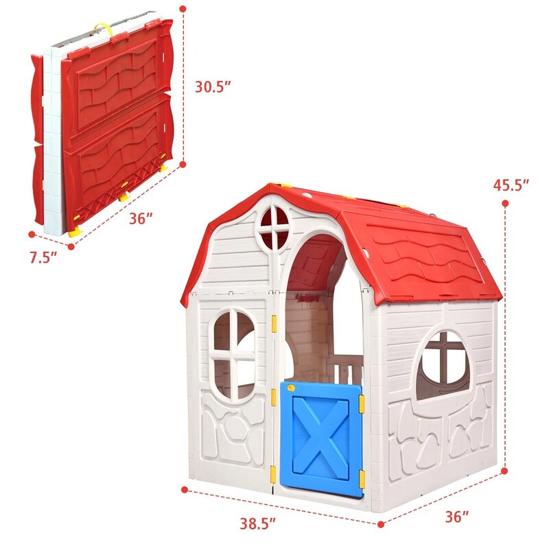 Costway детский домик-домик складной пластиковый игровой домик для дома и улицы игрушка портативная