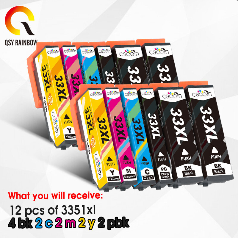 5PK 33XL Compatible ink cartridge for Epson XP-530 XP-630 XP-830 XP-635 XP-540 XP-640 XP-645 T3351 T3361 printer ink