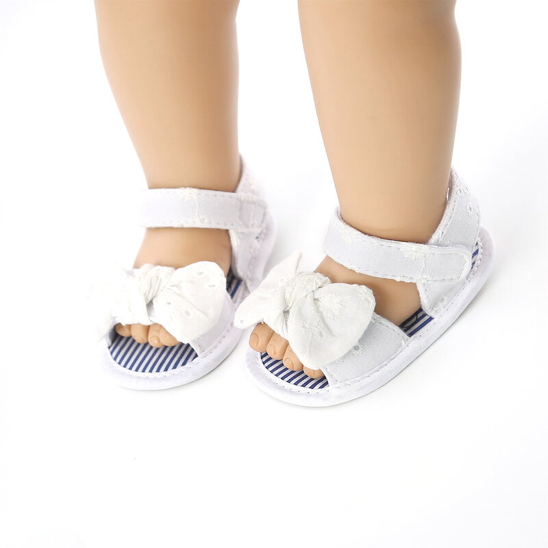 Tregren รองเท้าแตะทารกเด็กผู้หญิงน่ารัก0-18เมตร, รองเท้าเปิดนิ้วเท้ารองเท้าเจ้าหญิงส้นแบนกันลื่นพื้นรองเท้ามีโบว์