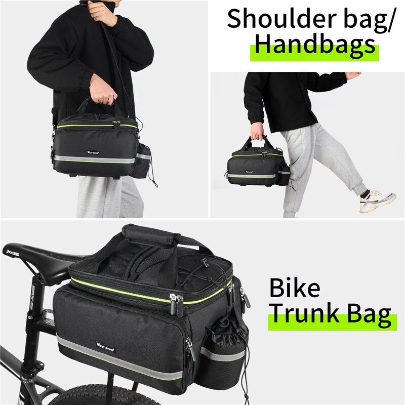 WEST BIKING tas sadel sepeda anti air, tas sepeda kapasitas besar belakang 20l, tas bagasi 3 dalam 1, tas pembawa sepeda gunung jalan
