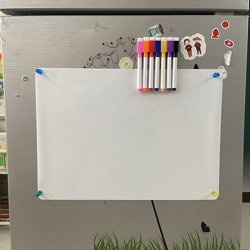 A3 Size Magnetic WhiteBoard Fridge Stickers Dry Erase White Board Thumbtack School Office Message Memo Marker Soft Board