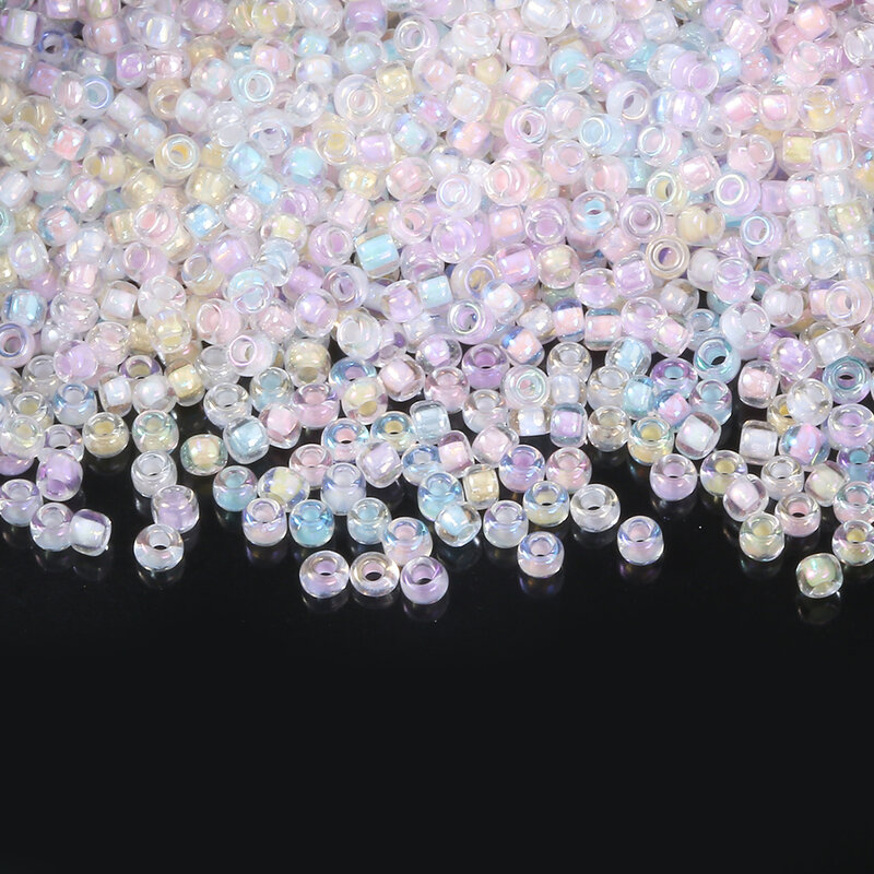 Cuentas de Cristal AB de Color brillante, espaciador redondo checo para hacer joyas, collares, pulseras, accesorios Diy, 1,5/2/3/3.6mm
