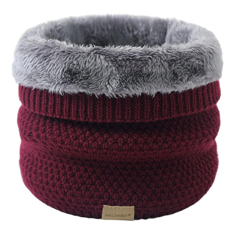 Plus Velvet Women Winter Warm Ring Knitted Solid Scarf Soft Bandana Fashion Headband Neck Collar Scarf Windproof