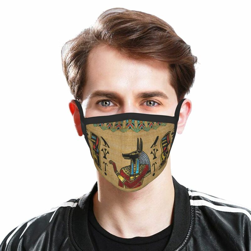 Masker Wajah Mulut Pakai Ulang Anubis Mesir Kuno Mitos Anti Kabut Masker Pelindung Anti Debu Masker Respirator Mulut Meredam