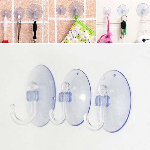 Ventosa transparente com 10 peças, segurador de gancho para parede de vidro, cozinha e banheiro