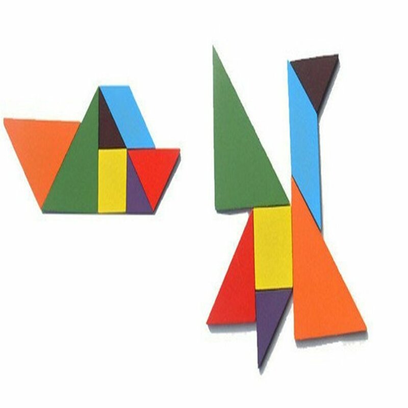 Menyenangkan Kayu Geometri Belah Ketupat Tangram Bentuk Puzzle Kognitif Perkembangan Intelektual Anak-anak Pendidikan Pencerahan Mainan