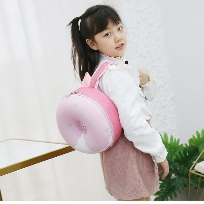 Милый маленький рюкзак, мультяшная круглая Радужная сумка из АБС-пластика, Детская школьная экскурсия, дорожный рюкзак с пончиком