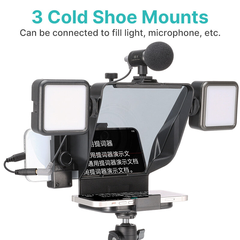 New Ulanzi Portable Mini Teleprompter Prompter for Smartphone/Tablet/DSLR Camera Video Recording Live Streaming Interview W