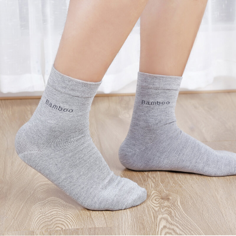 ไม้ไผ่ชุดถุงเท้าผู้ชาย10คู่-Pack Premium Super Soft Classic Fashions Letter ถุงเท้าลูกเรือถุงเท้า