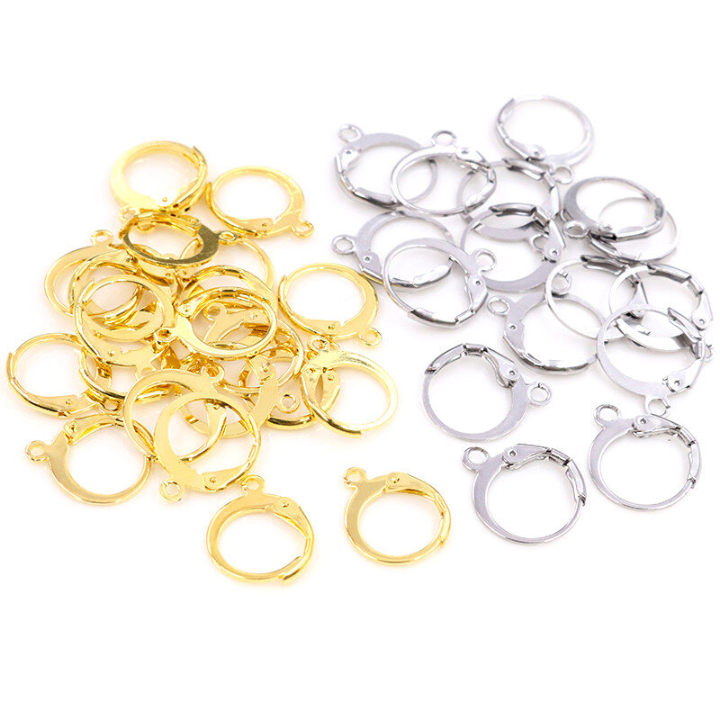 14x12mm 30pcs/Lot 316L Stainless Steel Gold High Quality Earring Hooks Wire Settings Base Settings Whole Sale 