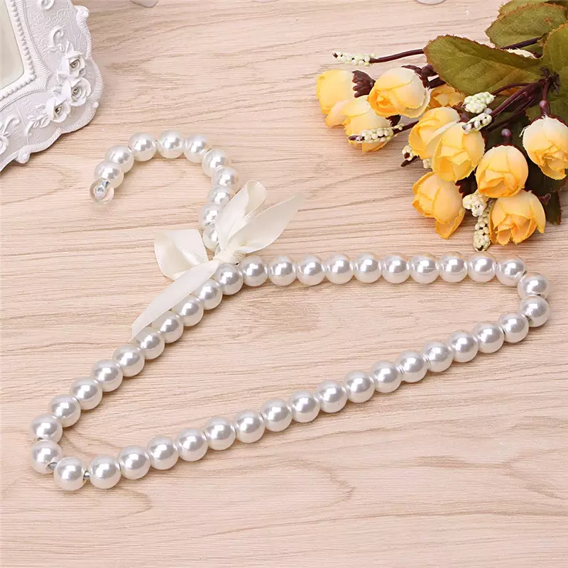 1/2 pezzi di plastica perla perline fiocco vestiti vestiti appendiabiti matrimonio per bambini bambini salvaspazio organizzatore di immagazzinaggio Dry Rack