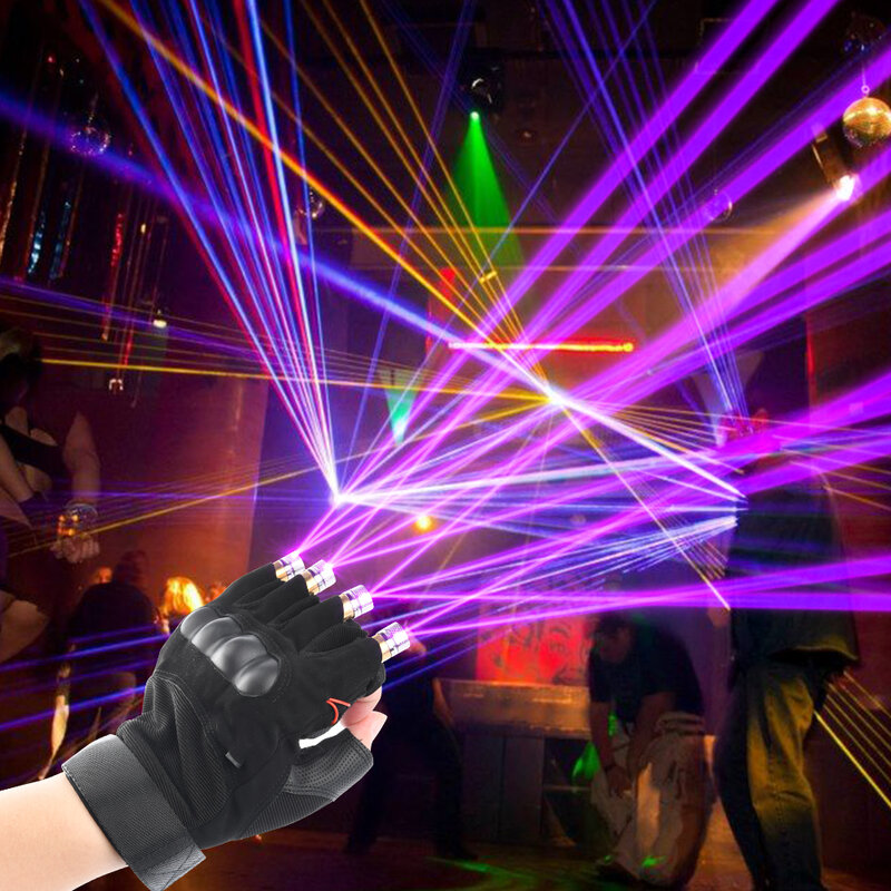 Gants laser pour scène de scène, gants de phtalscène, lumière de l'hypothèse laser pour DJ, club, fête, bars, accessoires de performance lumineuse, rouge, vert, violet, nouveauté