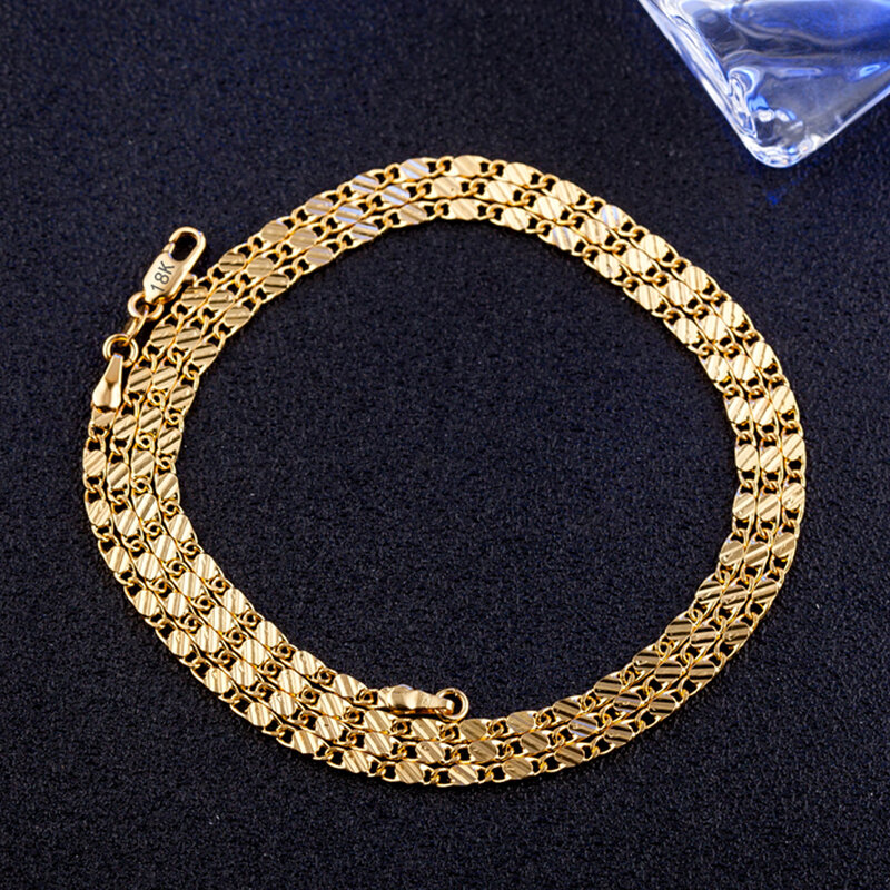 DOTEFFIL argento Sterling 925 16/18/20/22/24/26/28/30 pollici 2mm collana con catena in oro con ciondolo per donna uomo gioielli da sposa moda