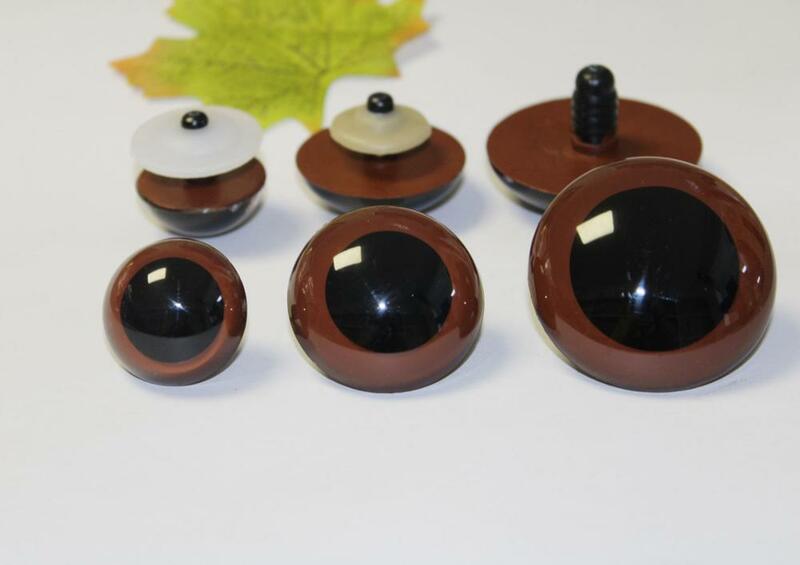 1pair--30mm/40mm/50mm/60mm  big size handpaint brown color safety toy doll eyes + back washer for diy plush doll --size option