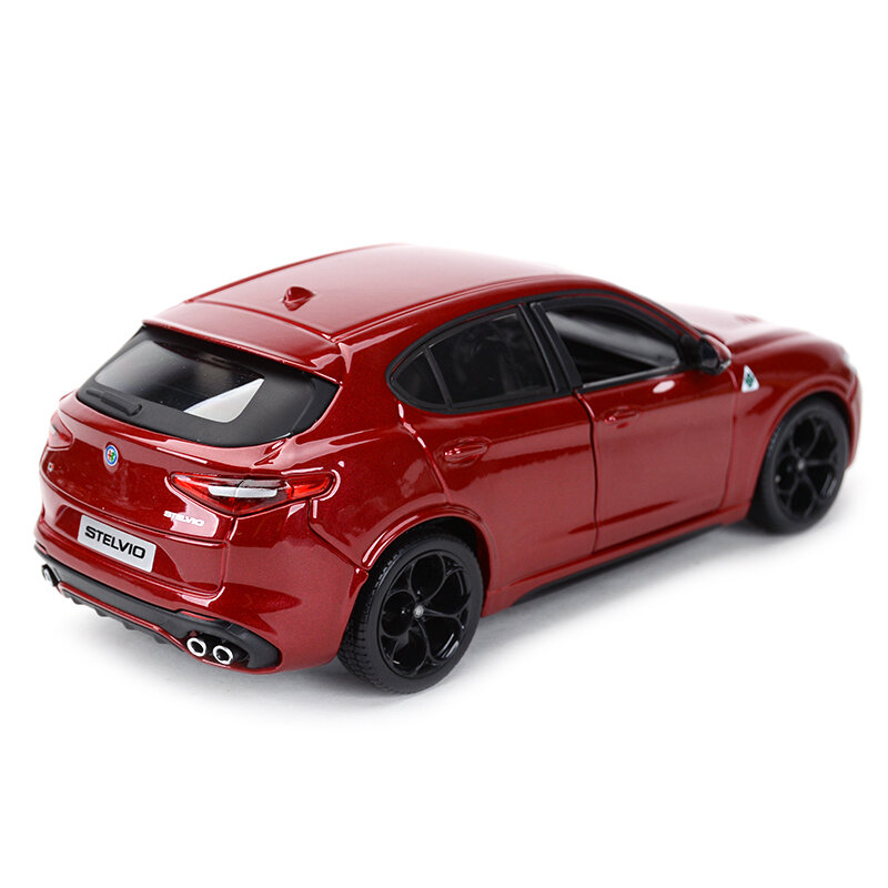 Bburago-Coche de juguete modelo Alfa Romeo Stelvio SUV, vehículo estático fundido a presión, modelo coleccionable, 1:24