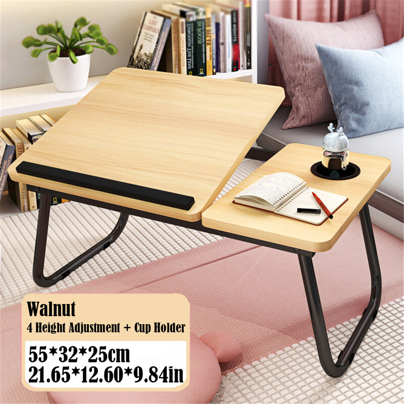 Portable Foldable Adjustable Laptop Desk Computer Table Stand Tray Notebook Lap PC Non-slip Folding Bed Sofa Desk Table