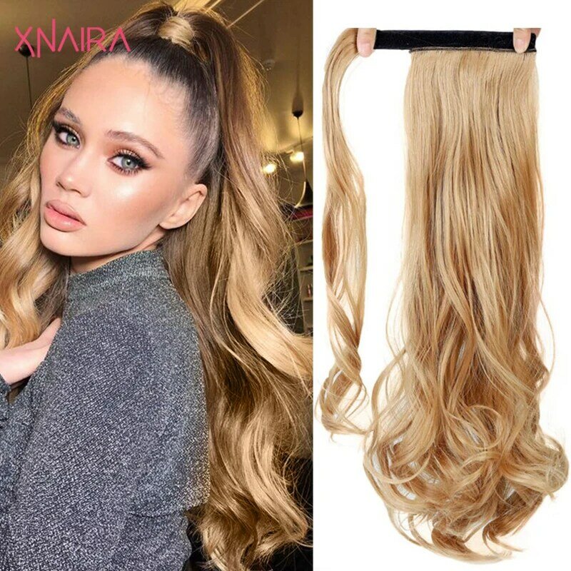 Xnaira-合成ロングウェーブウィッグ,自然な髪,熱耐性繊維