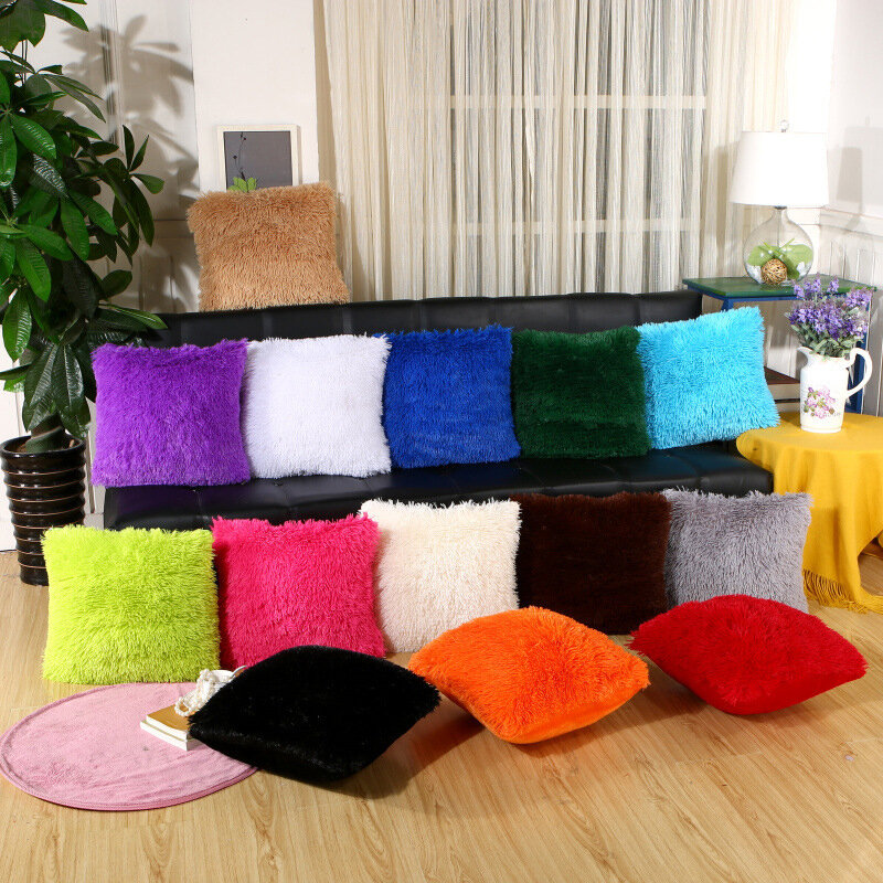 Soft Fur Plush Almofada Capa, Fronha para Home Decor, Travesseiro Decorativo Capas para Cama, Sofá, Assento de carro