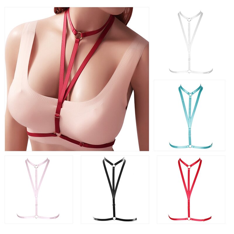 Sexy Bondage Harness For Women Erotic top Crop Body Harajuku Gothic Body Cage Bra Rave Festival Bralette accessori esotici
